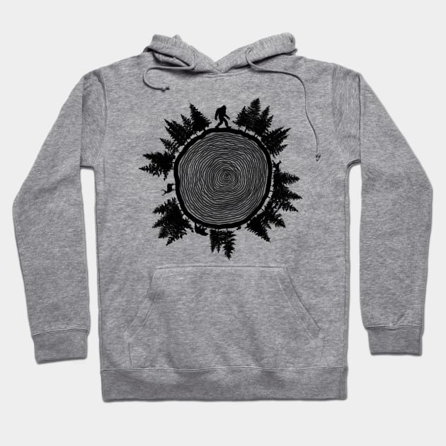 Bigfoot tree ring (black) Hoodie by Reiss's Pieces